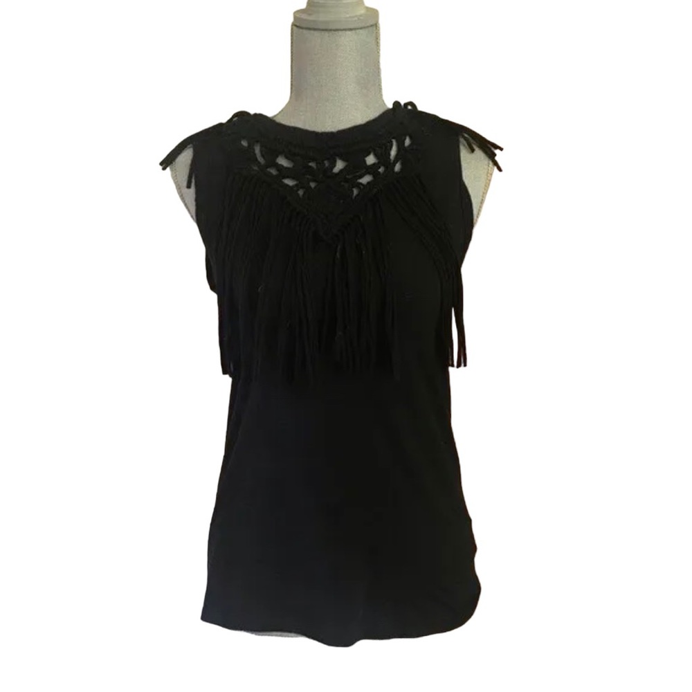 Pam & Gela Crocheted fringe tank top size P